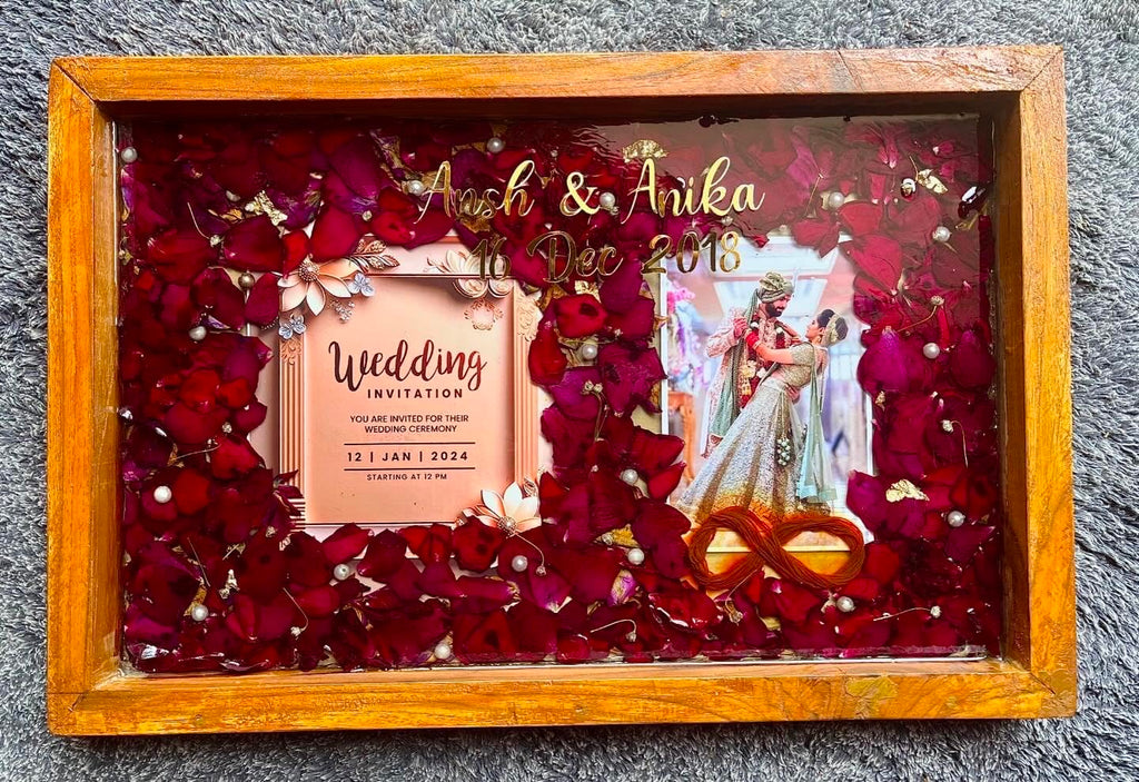 MKL Resin Arts 12×16" Resin Flower Preservation Frame – Wall-Mount Wedding Keepsake
