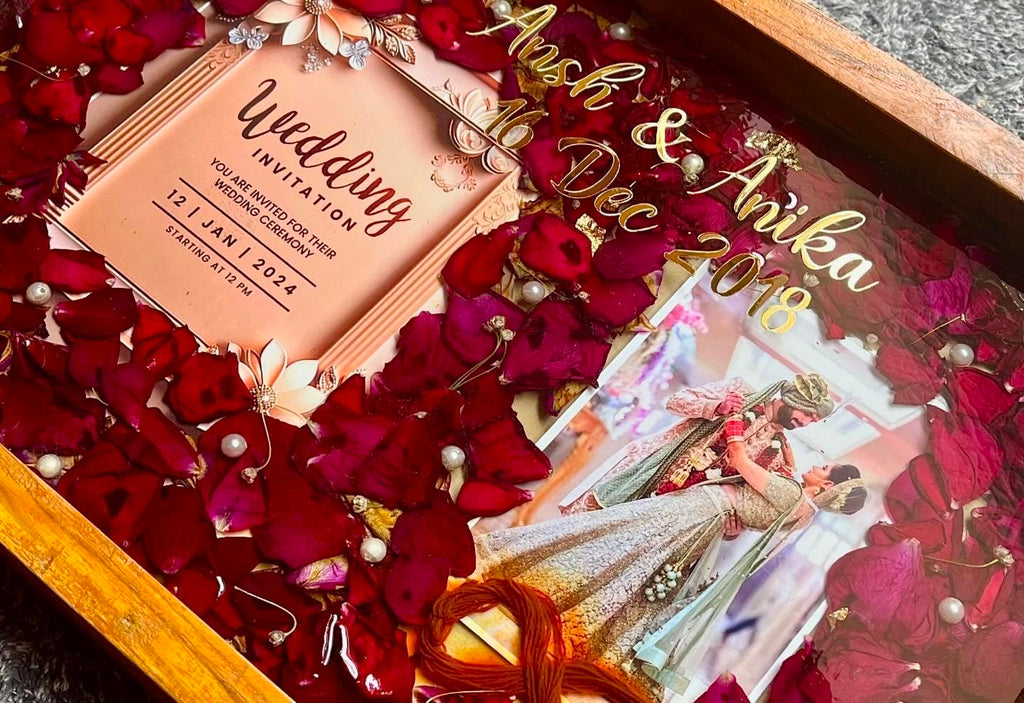 MKL Resin Arts 12×16" Resin Flower Preservation Frame – Wall-Mount Wedding Keepsake