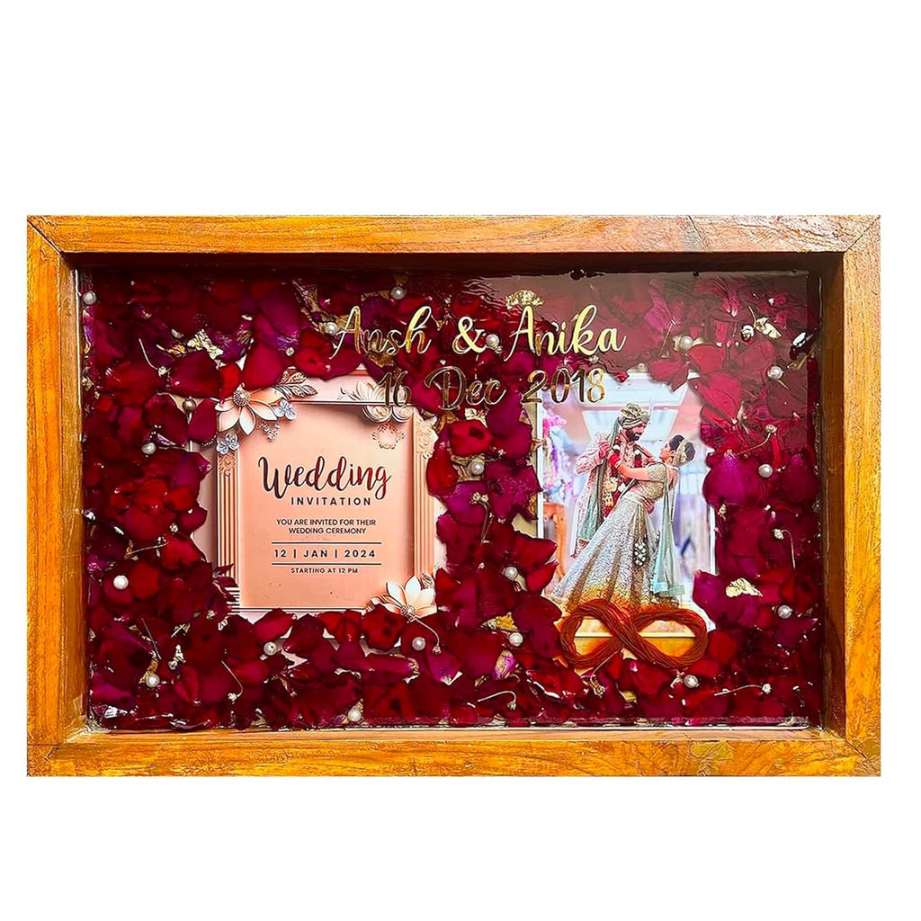 MKL Resin Arts 12×16" Resin Flower Preservation Frame – Wall-Mount Wedding Keepsake